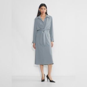 Babaton Abbey Tie Waist Dress Shady Blue